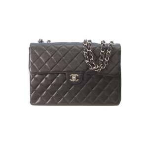 CHANEL Black A28600 Single Flap Large Matelassé 30